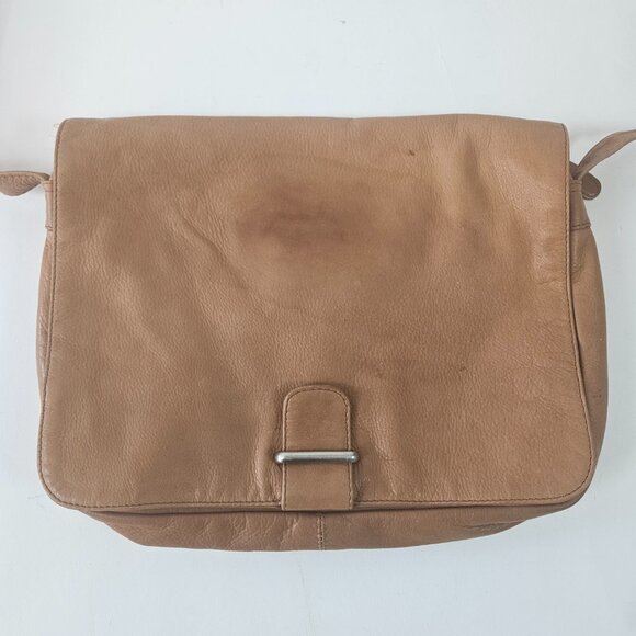 Kenneth Cole Leather Crossbody Bag Brown 12 X 10 inches - Picture 2 of 13